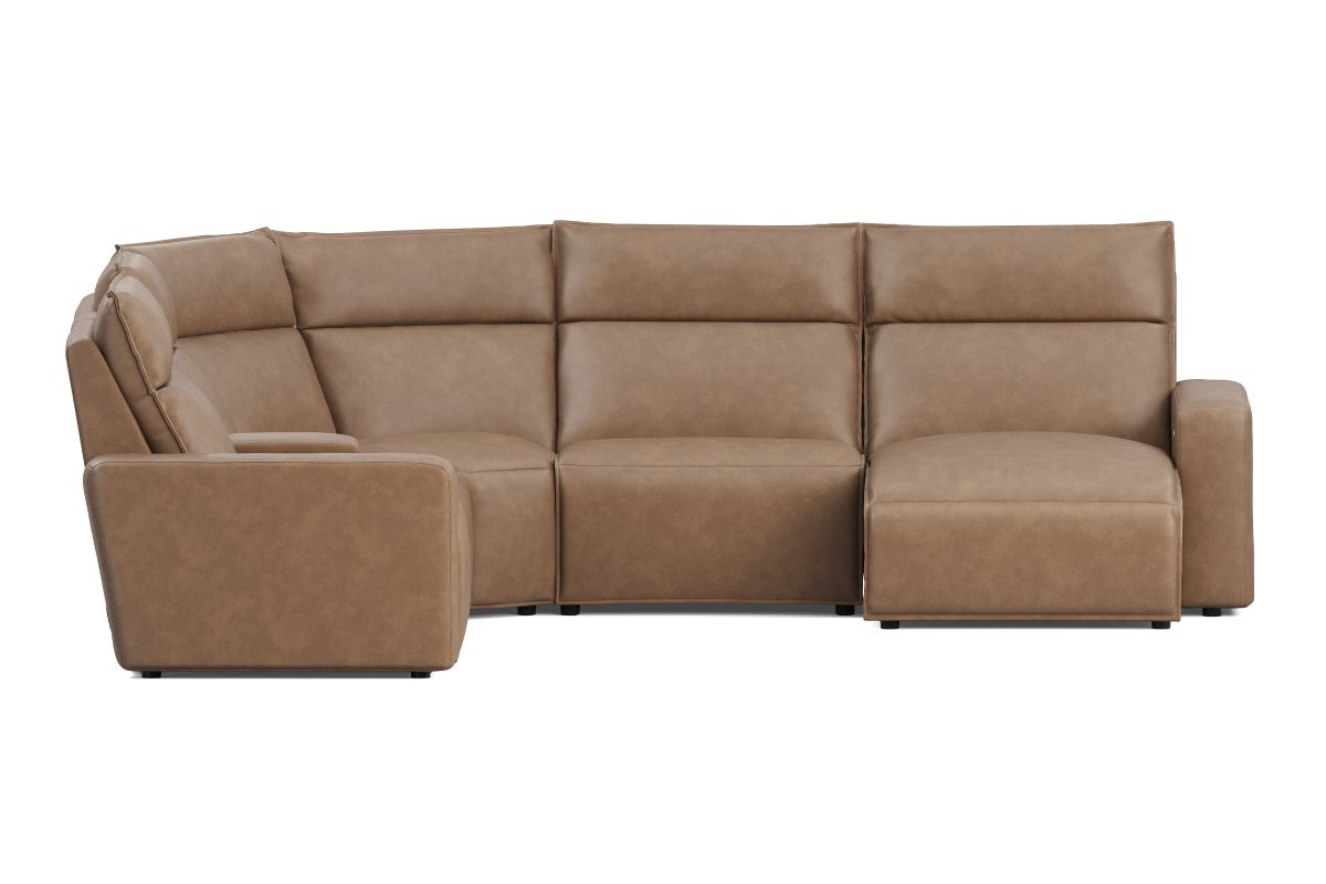 ModularTwo Brown 6-Piece Dual Power Reclining Sectional with Right Arm Facing Chaise + 1 E-Console 5