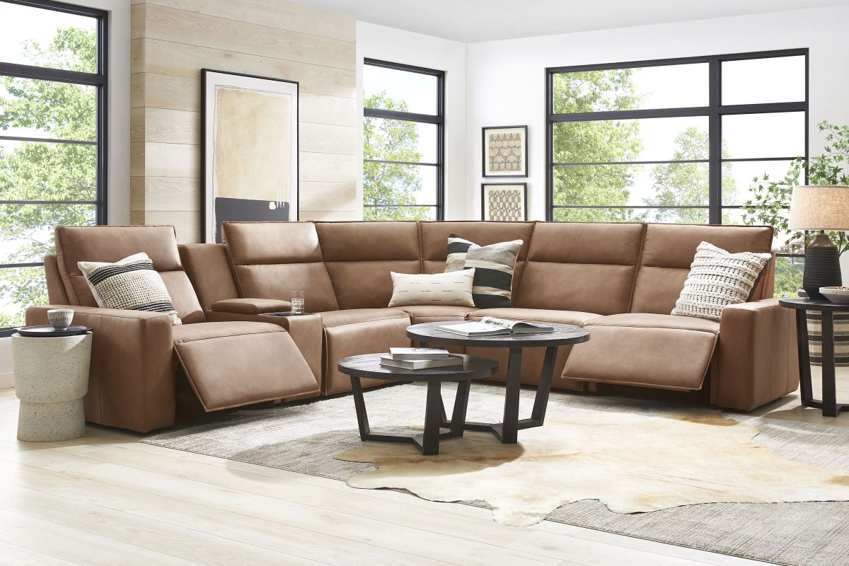 ModularTwo Brown 6-Piece Dual Power Reclining Sectional 2