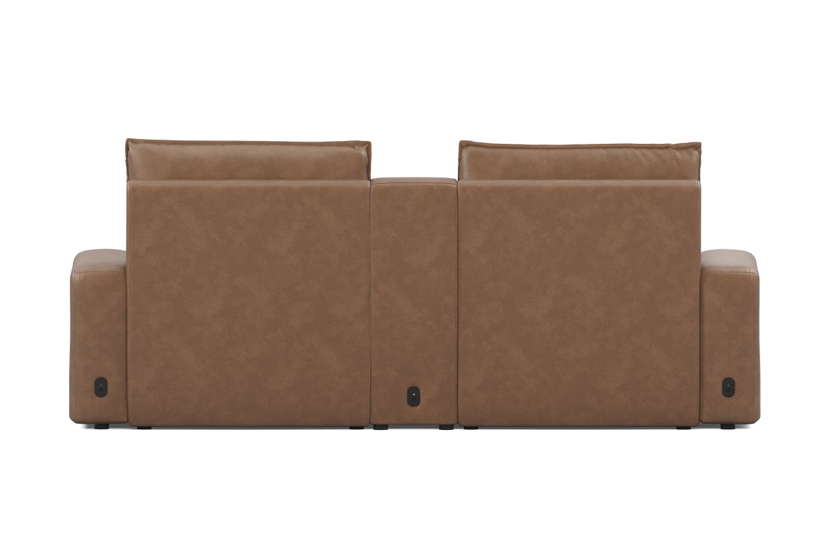 ModularTwo Brown Dual Power Reclining Console Loveseat 13