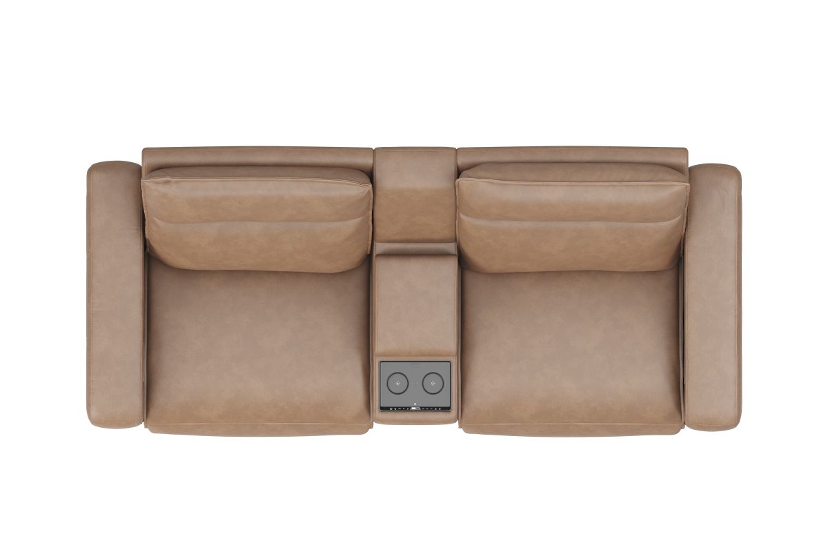 ModularTwo Brown Dual Power Reclining Console Loveseat 12