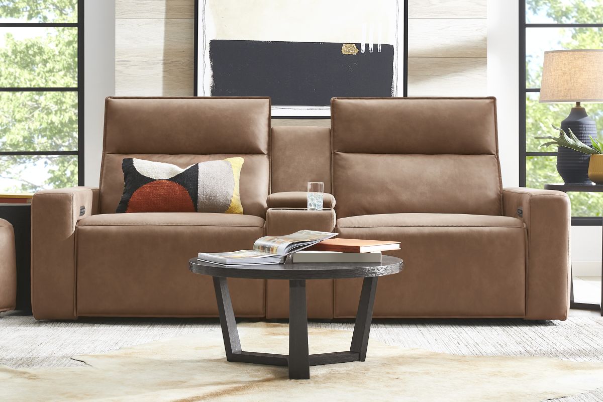 ModularTwo Brown Dual Power Reclining Console Loveseat 3