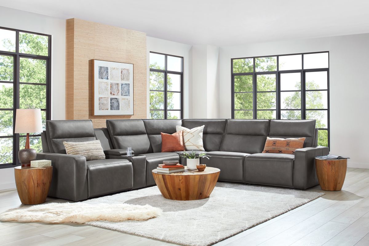 ModularTwo Grey 6-Piece Dual Power Reclining Sectional 2