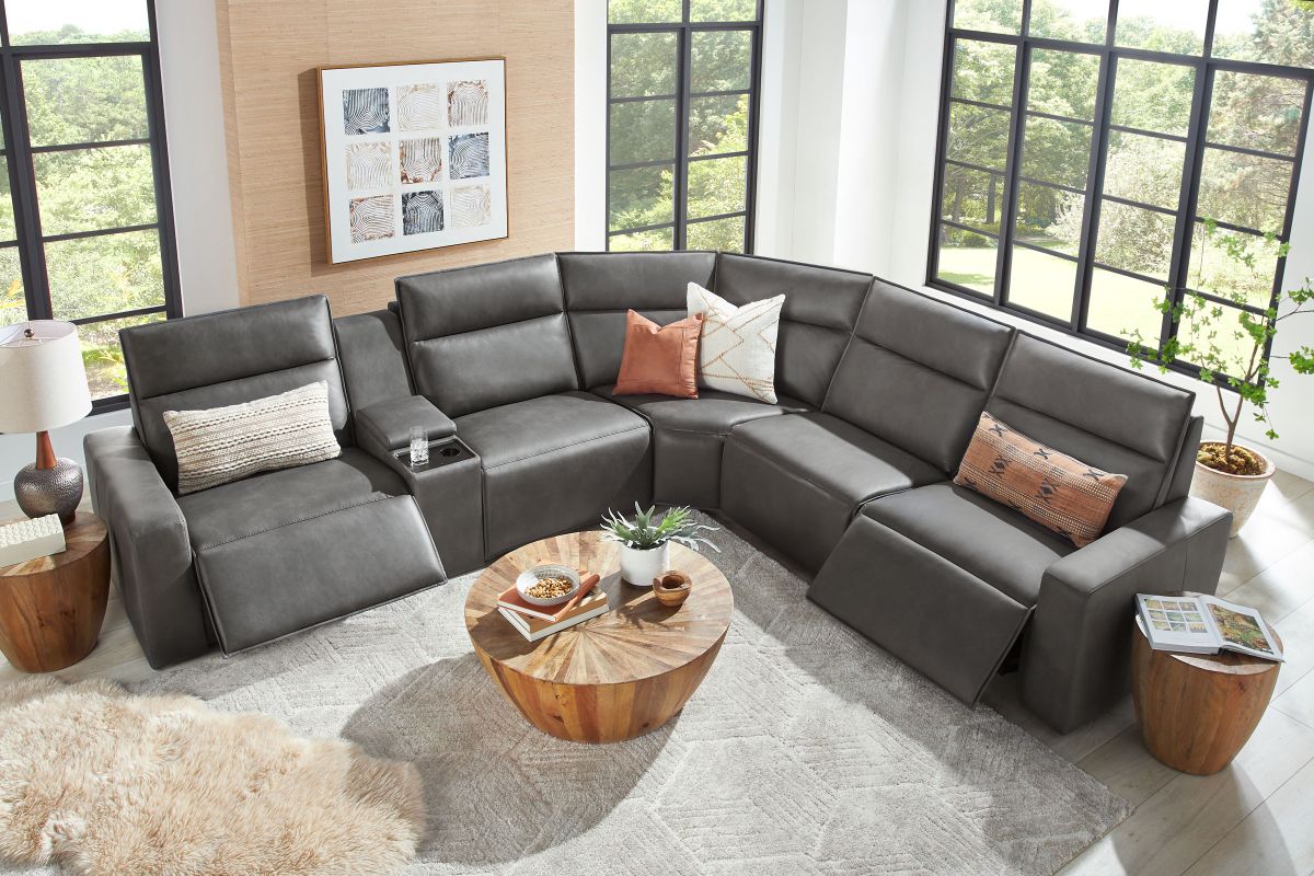 ModularTwo Grey 6-Piece Dual Power Reclining Sectional 10