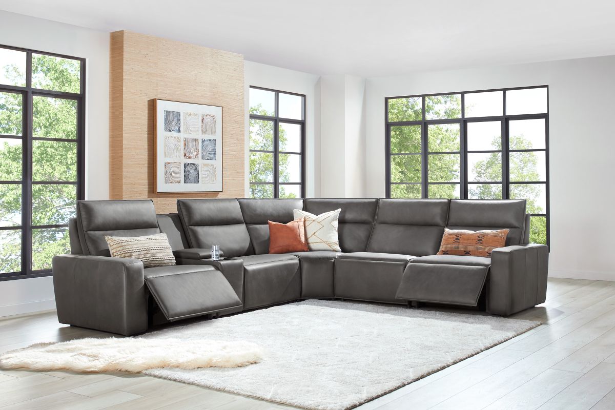 ModularTwo Grey 6-Piece Dual Power Reclining Sectional 18