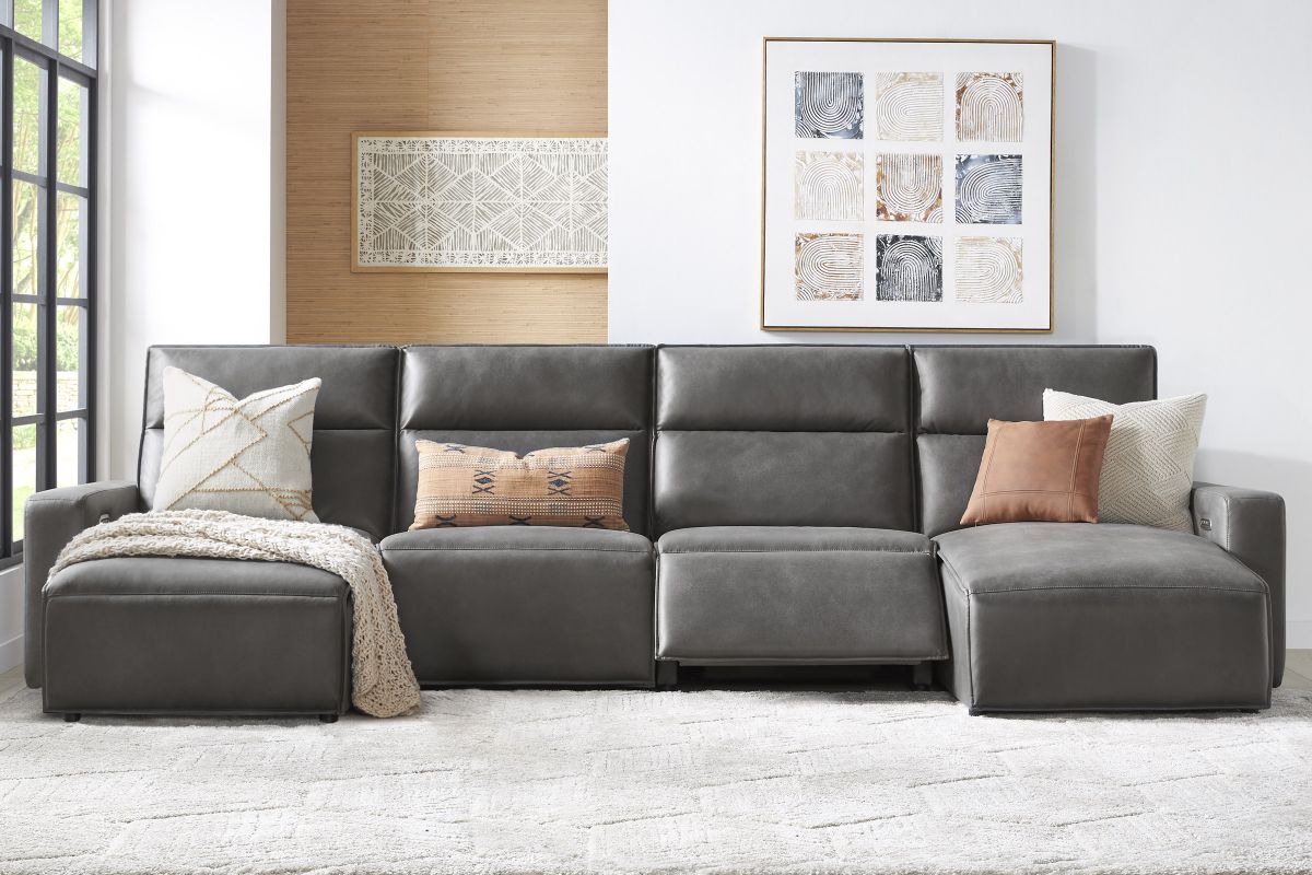 ModularTwo Grey 4-Piece Dual Chaise Sectional 10