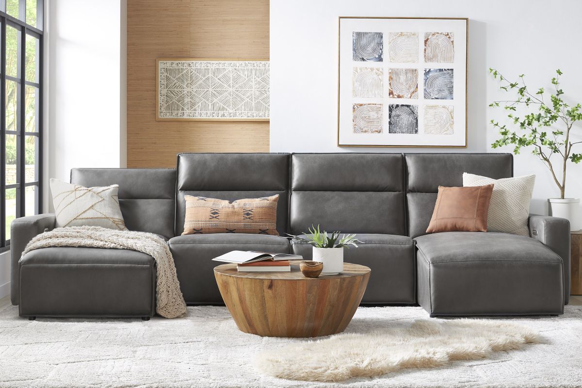 ModularTwo Grey 4-Piece Dual Chaise Sectional 9