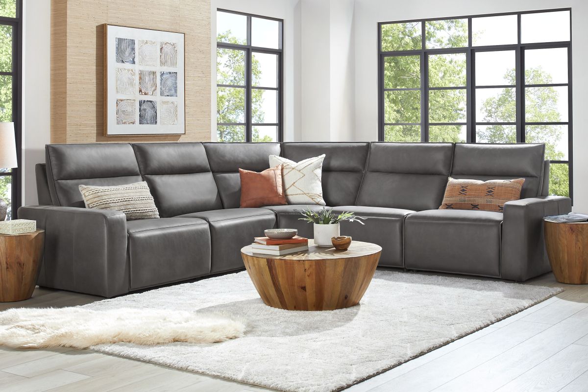 ModularTwo Grey 5-Piece Dual Power Reclining Sectional 2