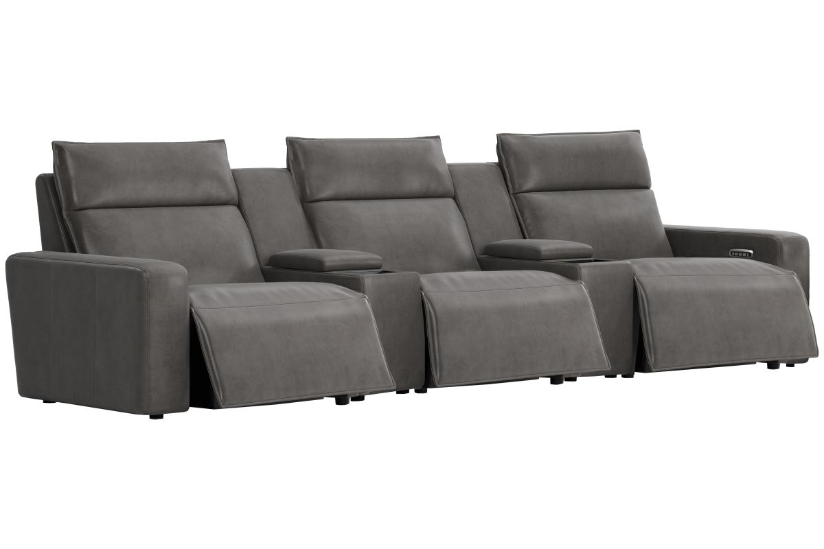 ModularTwo Grey 5-Piece Dual Power Reclining Sofa with Armless Recliner 4