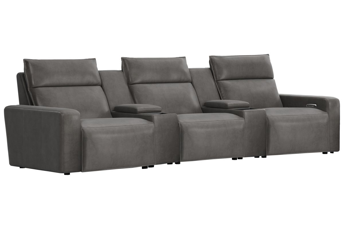 ModularTwo Grey 5-Piece Dual Power Reclining Sofa with Armless Chair 3