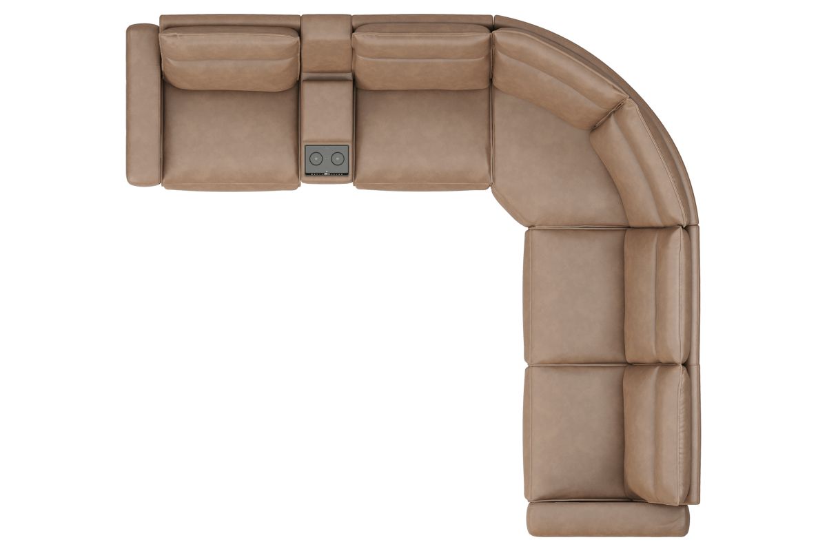 ModularTwo Brown 6-Piece Dual Power Reclining Sectional 14