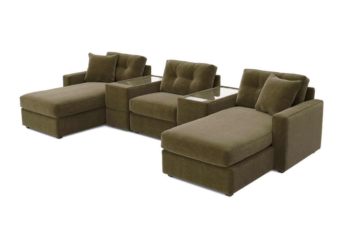 ModularOne Sectional Moss 5-Piece with Dual Chaise 4