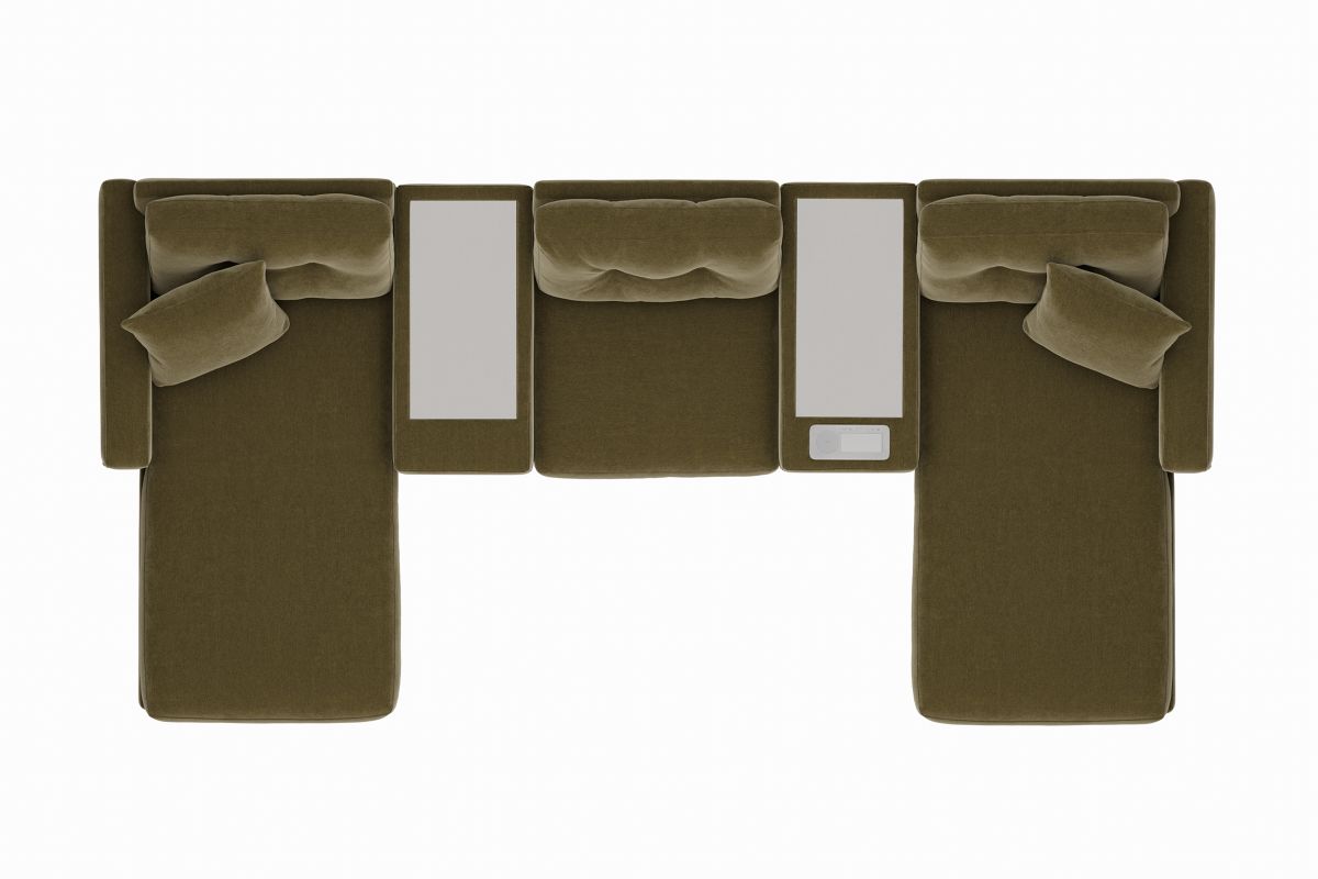 ModularOne Sectional Moss 5-Piece with E-Console & Dual Chaise 9