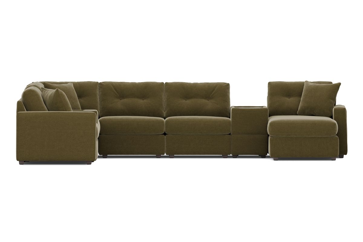 ModularOne Sectional Moss 8-Piece with E-Console & Right Arm Facing Chaise 3
