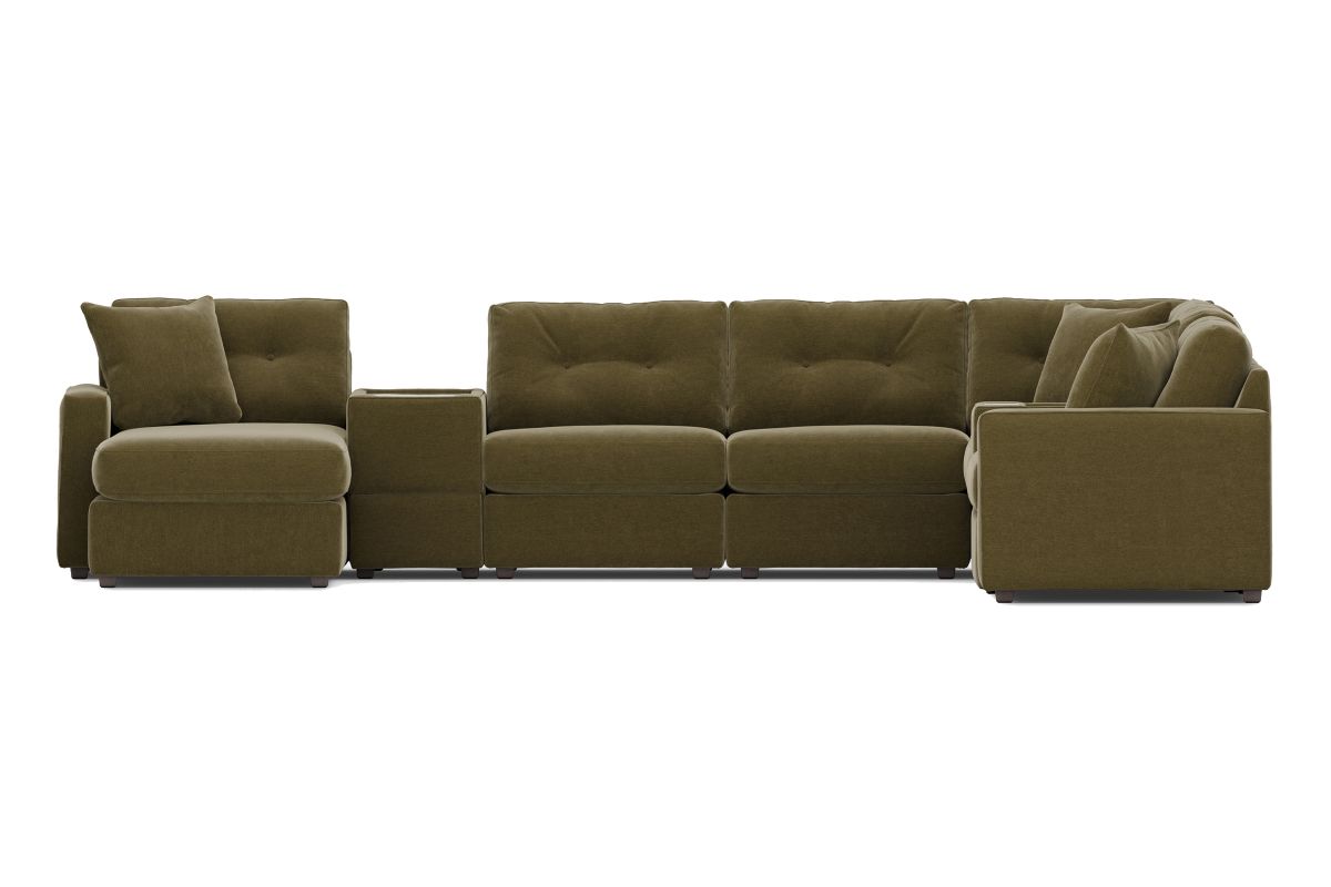 ModularOne Sectional Moss 8-Piece with Left Arm Facing Chaise 3