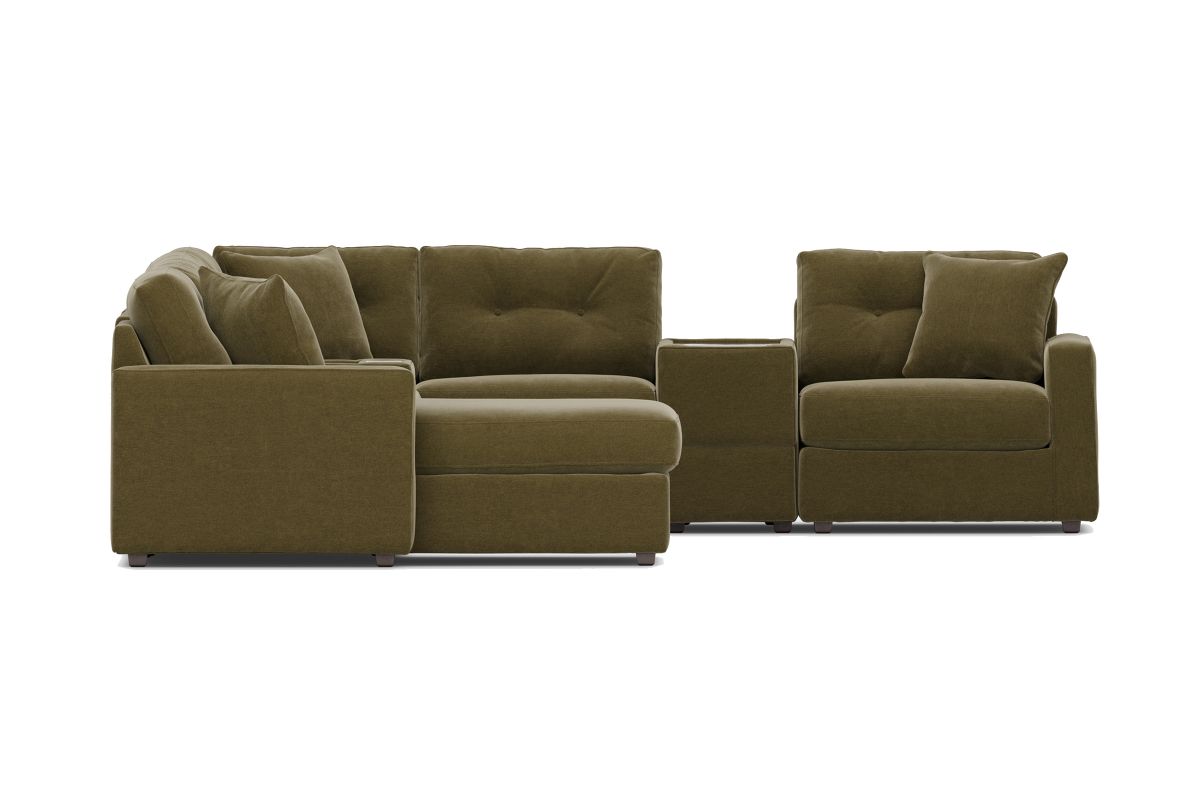 ModularOne Sectional Moss 8-Piece with Left Arm Facing Chaise 8