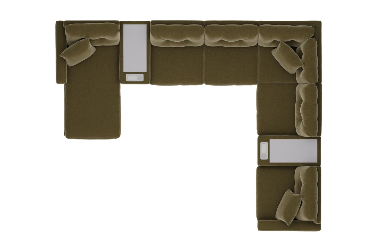 ModularOne Sectional Moss 8-Piece with Left Arm Facing Chaise 9