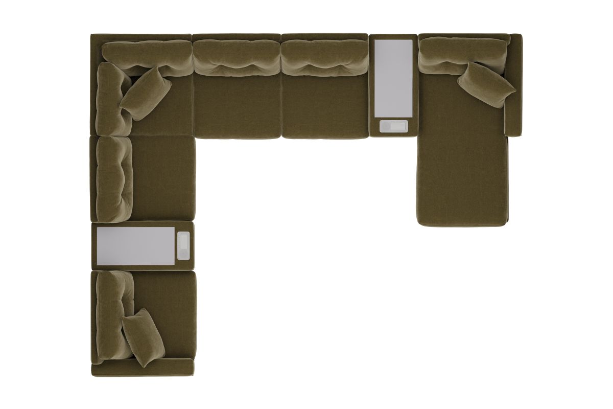 ModularOne Sectional Moss 8-Piece with Right Arm Facing Chaise 9