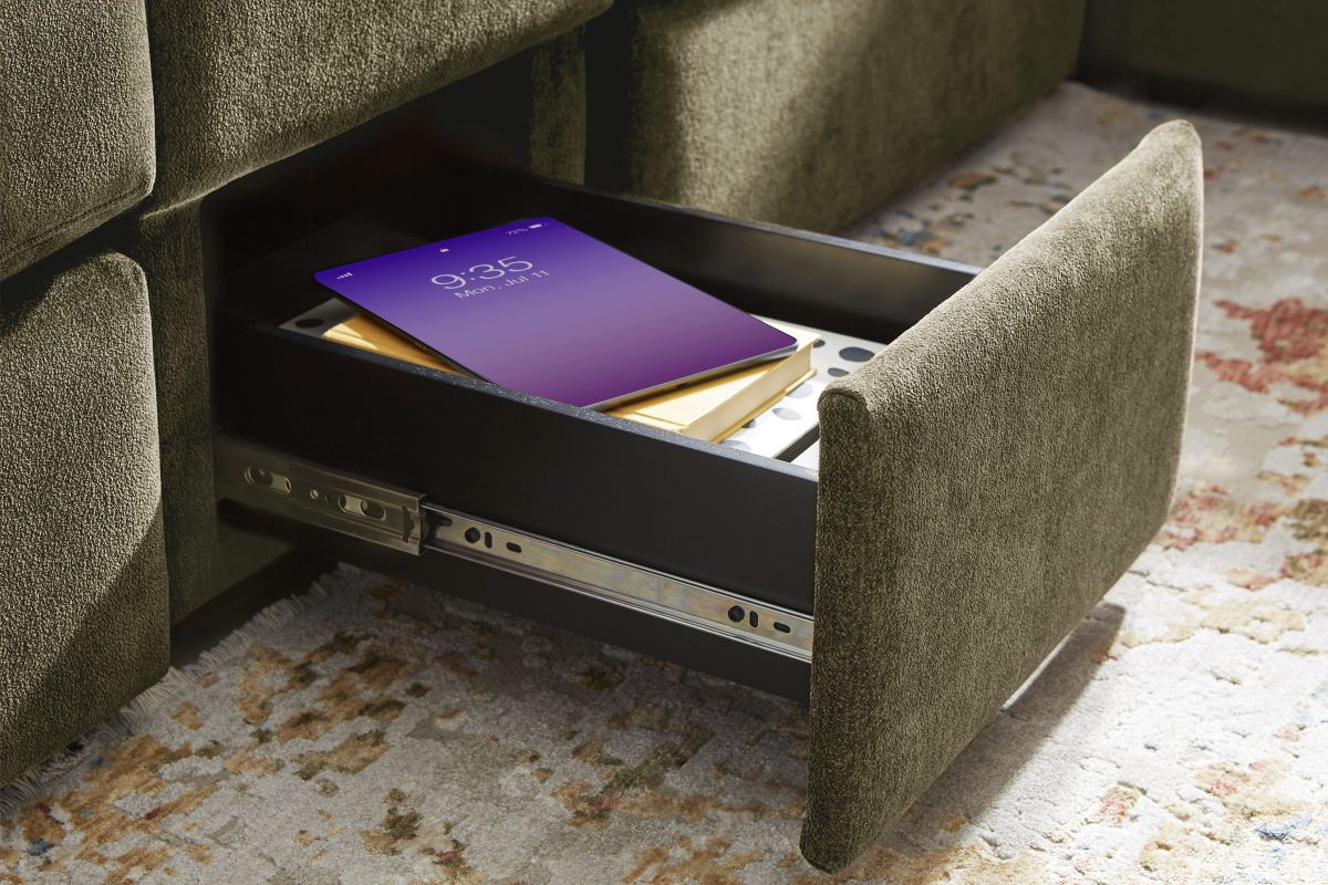 ModularOne Sectional Moss 8-Piece with E-Console & Left Arm Facing Chaise 11