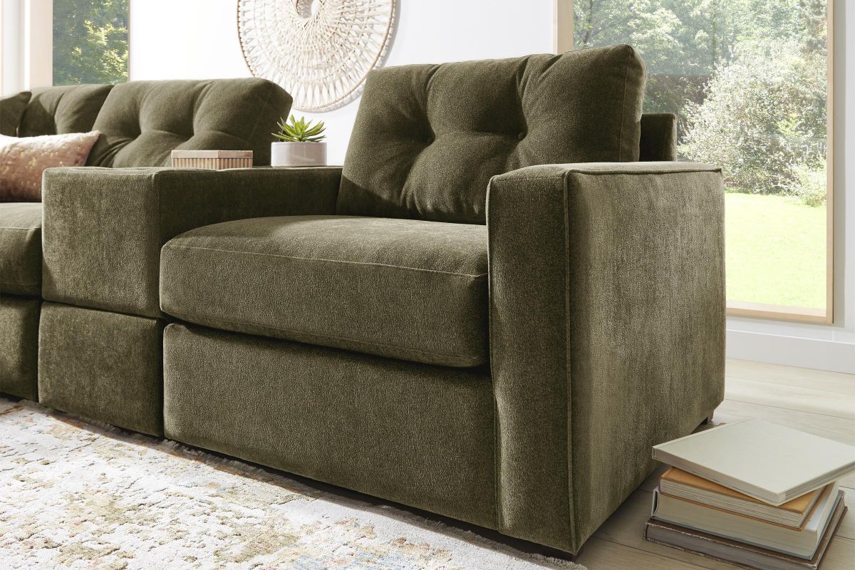 ModularOne Sectional Moss 8-Piece with E-Console & Left Arm Facing Chaise 5