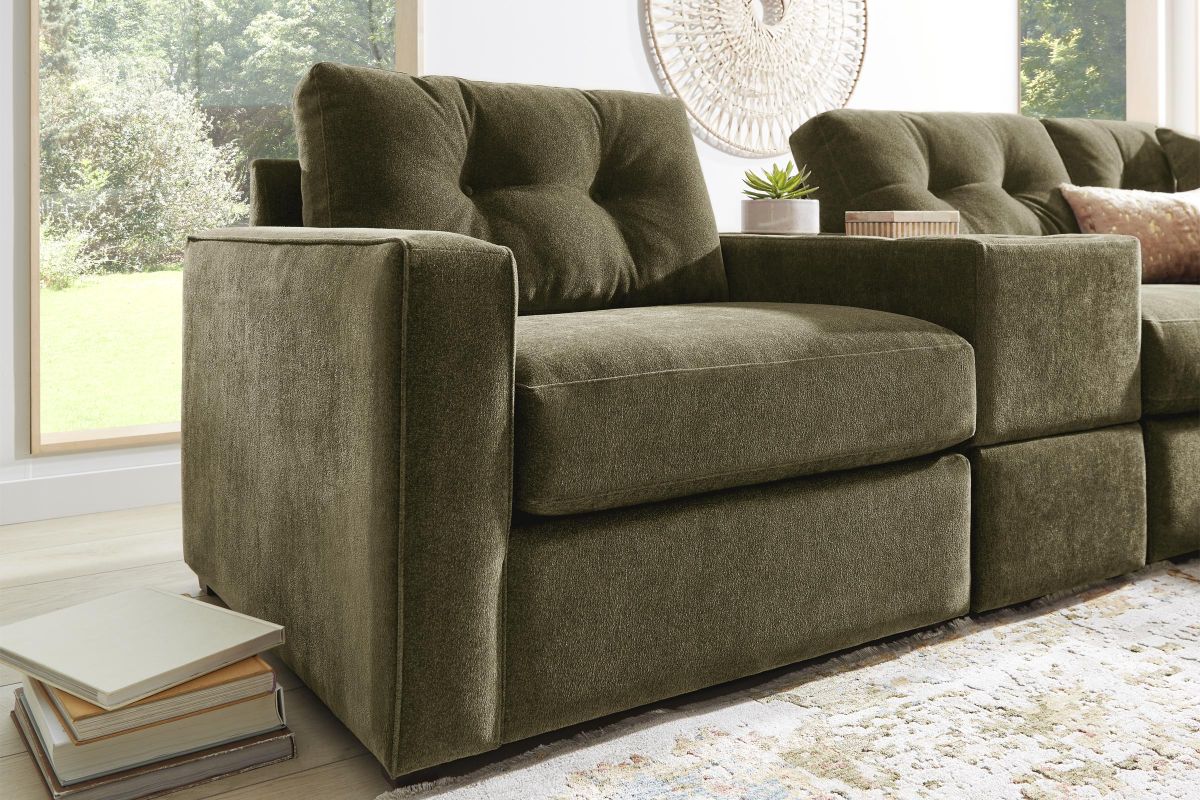 ModularOne Sectional Moss 8-Piece with E-Console & Right Arm Facing Chaise 5