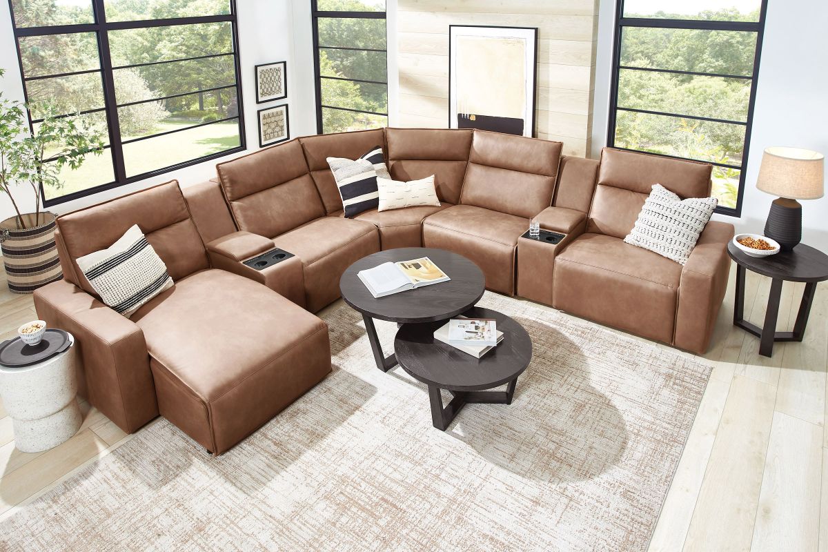 ModularTwo Brown Dual Power Reclining Left Arm Facing Chaise 3