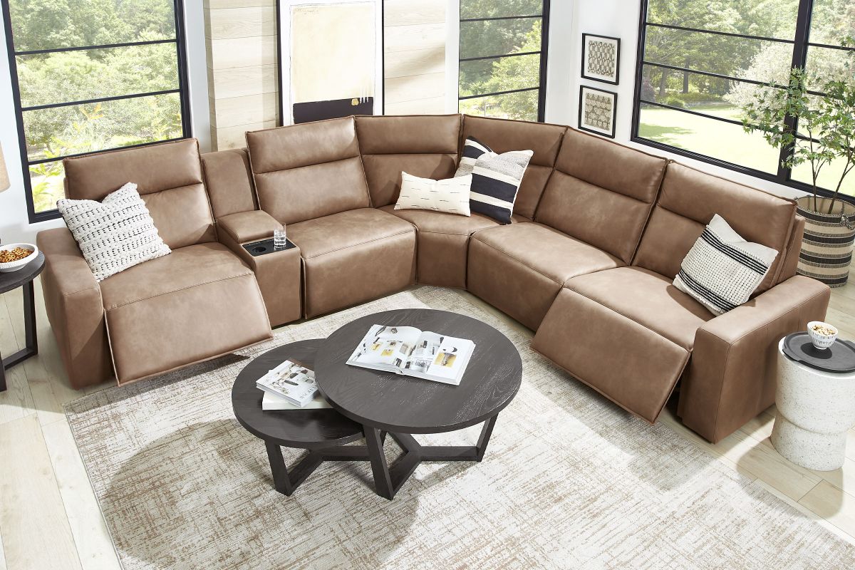 ModularTwo Brown Dual Power Right Arm Facing Recliner 3