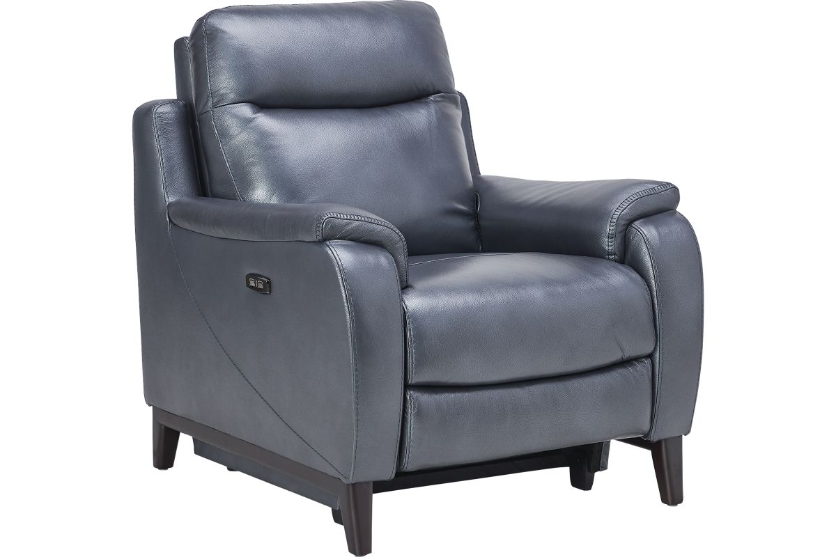 Marco Blue Dual Power Leather Recliner 3