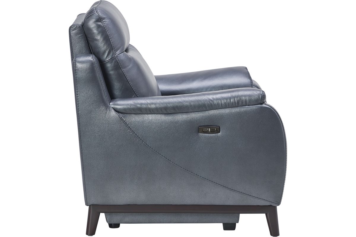 Marco Blue Dual Power Leather Recliner 7
