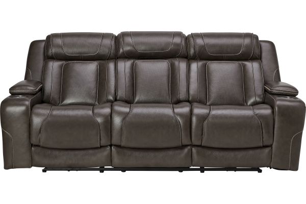 Reed Leather Dual Power Reclining Sofa
