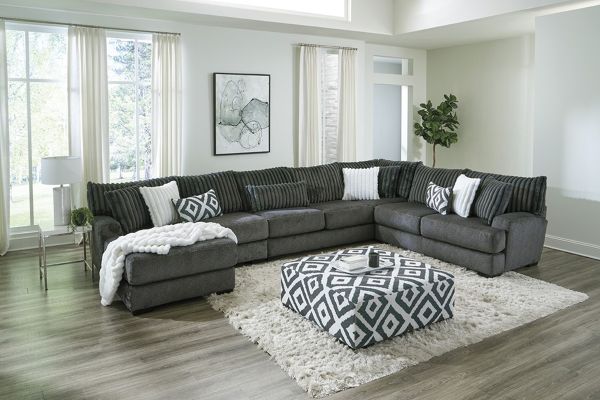 Chloe Gunmetal 4-Piece Sectional with Left Arm Facing Chaise