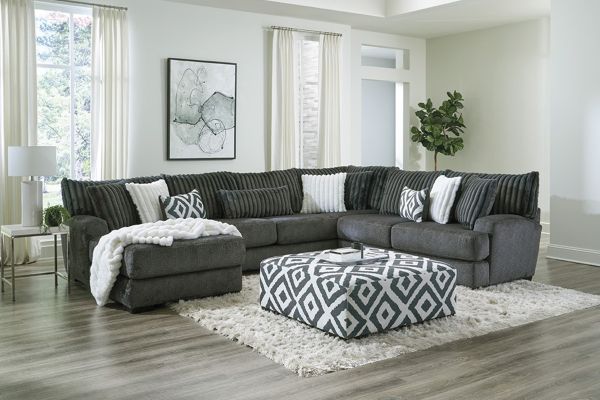 Chloe Gunmetal 3-Piece Sectional with Left Arm Facing Chaise