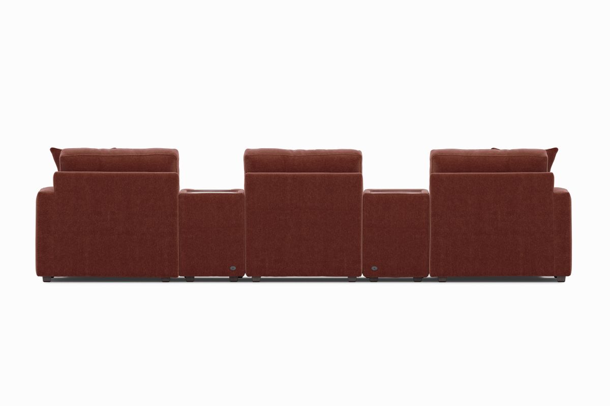 ModularOne Sectional Merlot 5-Piece with E-Console & Dual Chaise 6