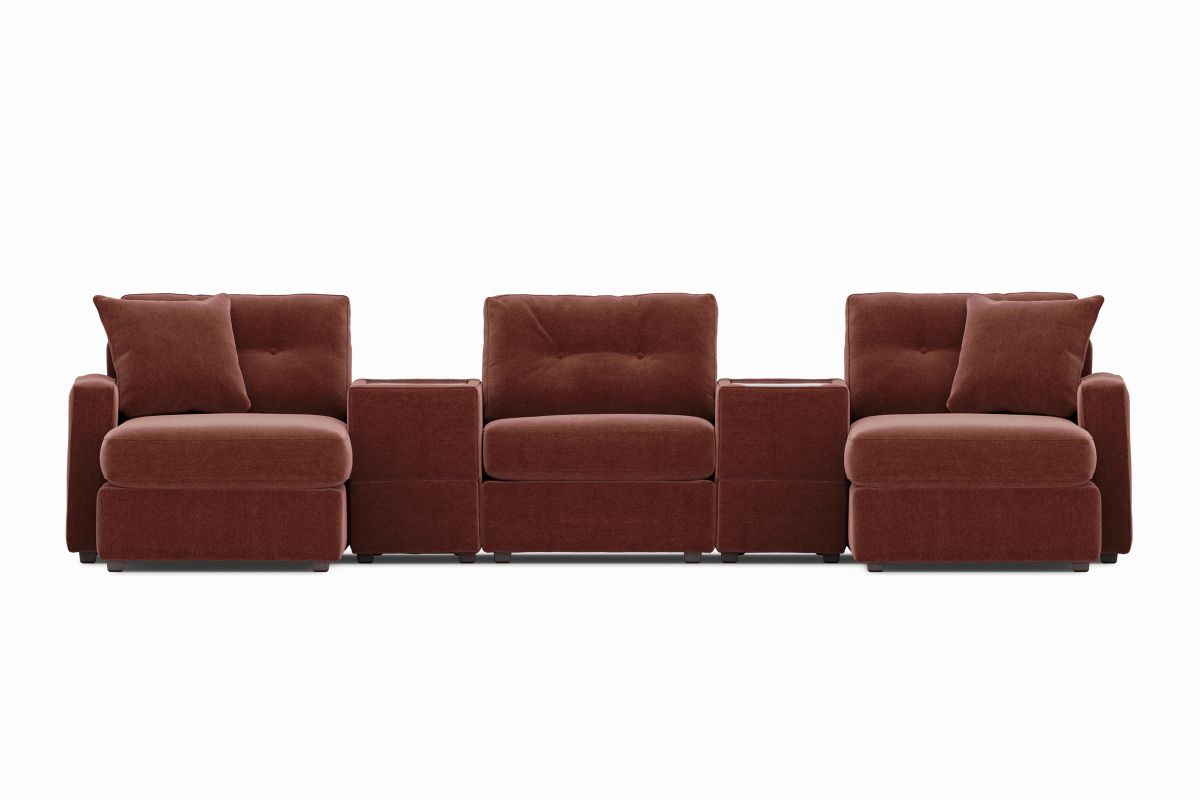 ModularOne Sectional Merlot 5-Piece with Dual Chaise 2