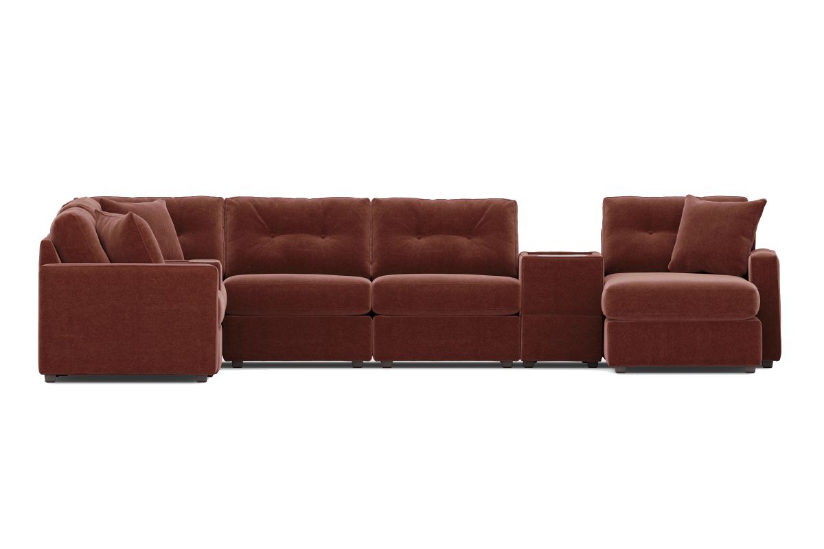 ModularOne Sectional Merlot 8-Piece with E-Console & Right Arm Facing Chaise 4