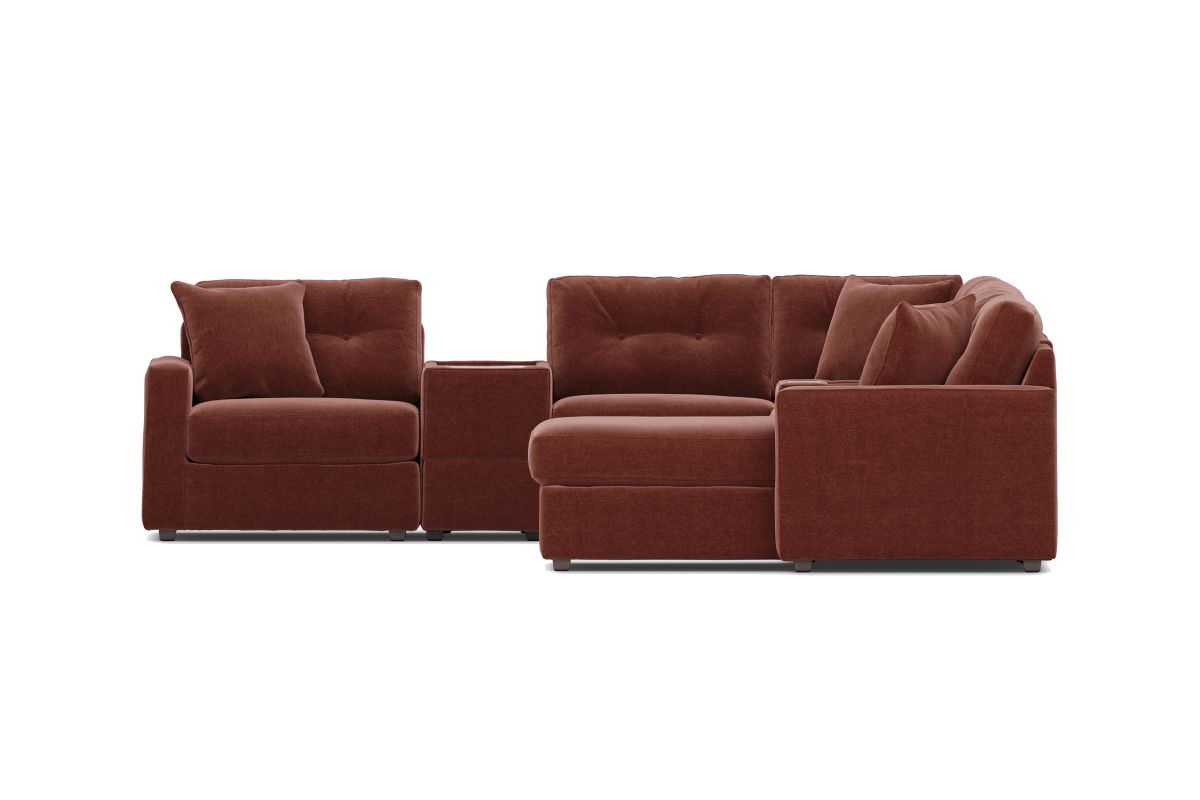 ModularOne Sectional Merlot 8-Piece with E-Console & Right Arm Facing Chaise 6