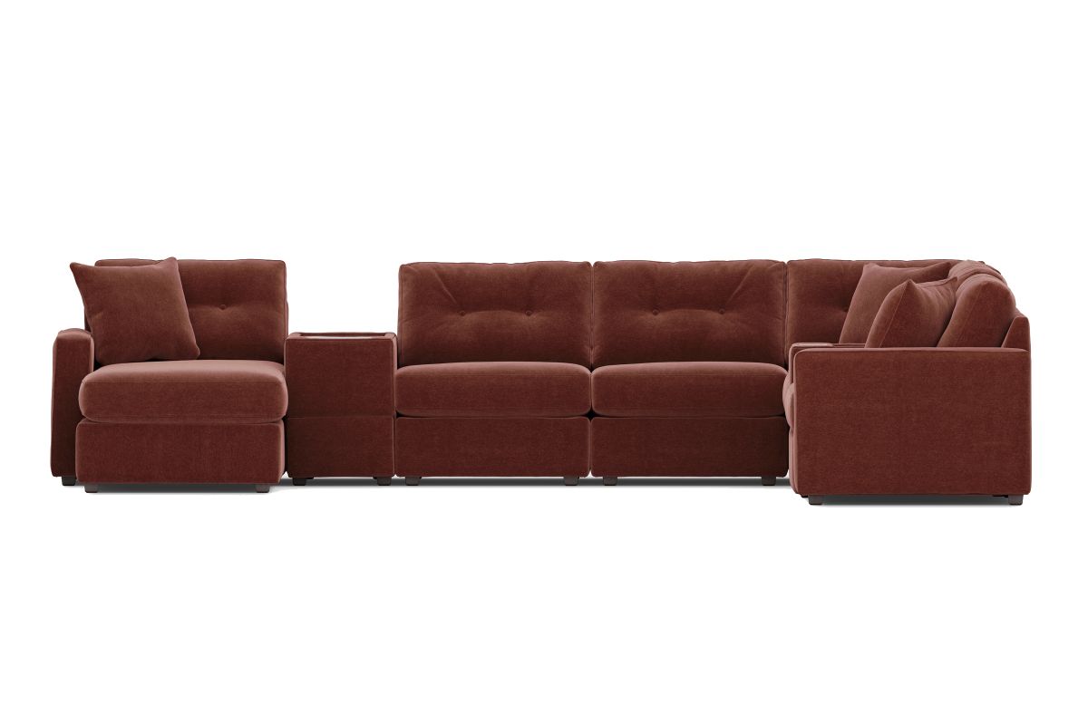 ModularOne Sectional Merlot 8-Piece with Left Arm Facing Chaise 4