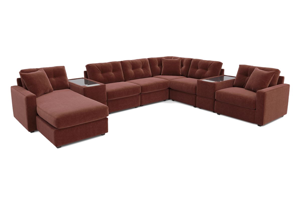 ModularOne Sectional Merlot 8-Piece with Left Arm Facing Chaise 5