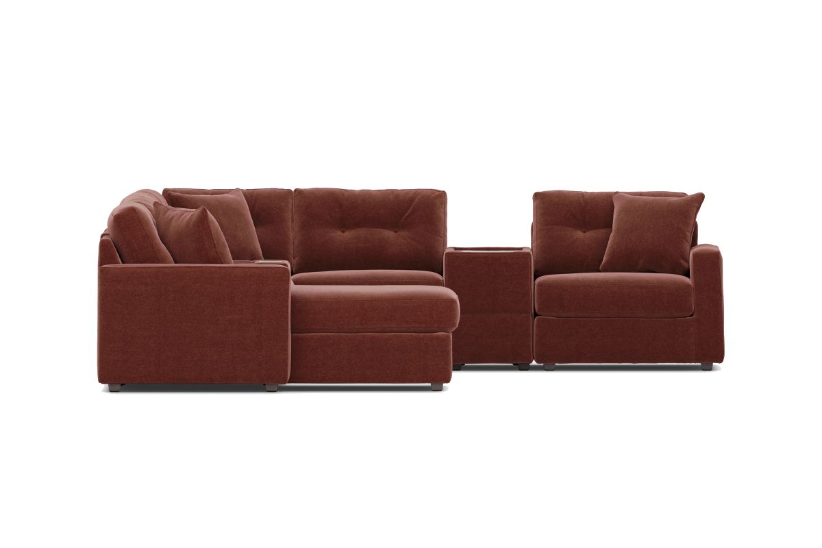 ModularOne Sectional Merlot 8-Piece with Left Arm Facing Chaise 6
