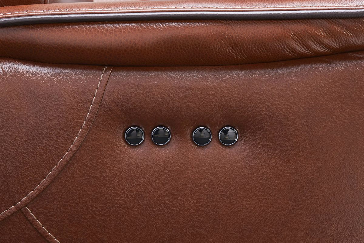 Corbin Brown Leather Dual Power Recliner 2