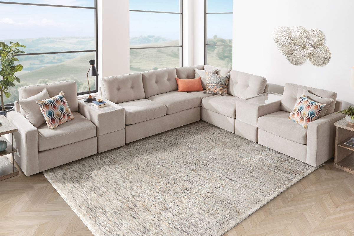 ModularOne Stone 7-Piece Sleeper Sectional with E-Console 2