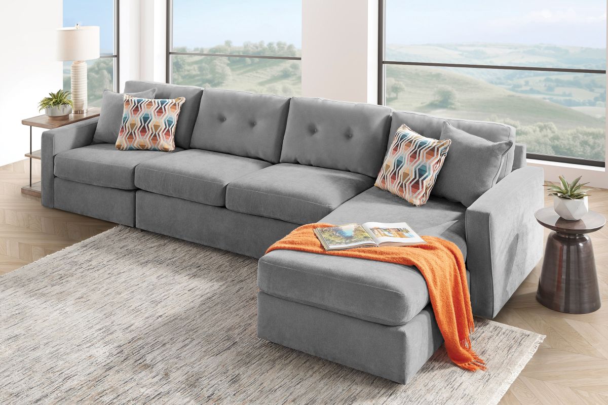 ModularOne Granite 3-Piece Sleeper Sofa with Right Arm Facing Chaise 2