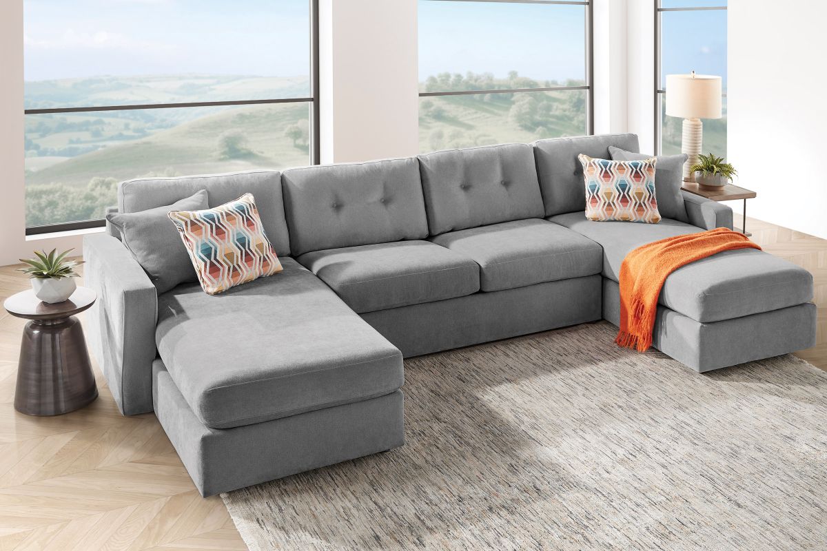 ModularOne Granite 3-Piece Sleeper Sofa with Dual Chaises 2