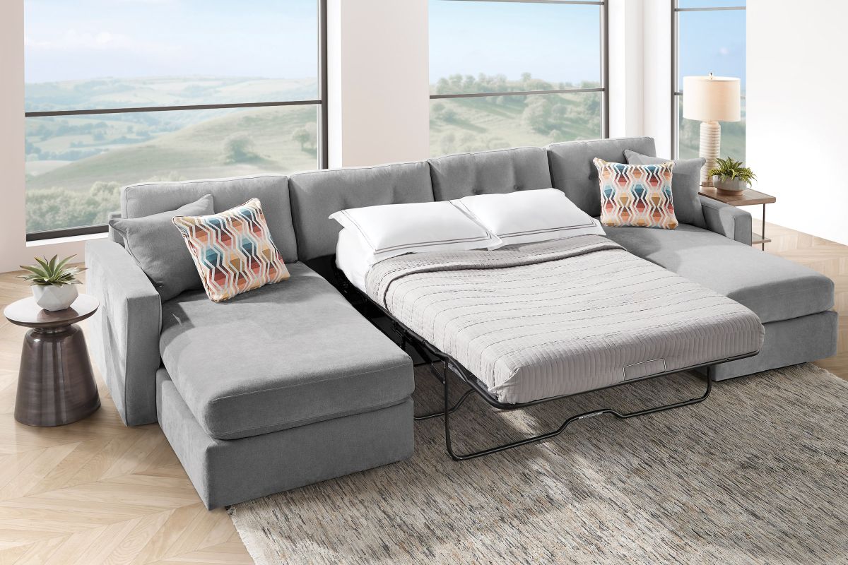 ModularOne Granite 3-Piece Sleeper Sofa with Dual Chaises 5
