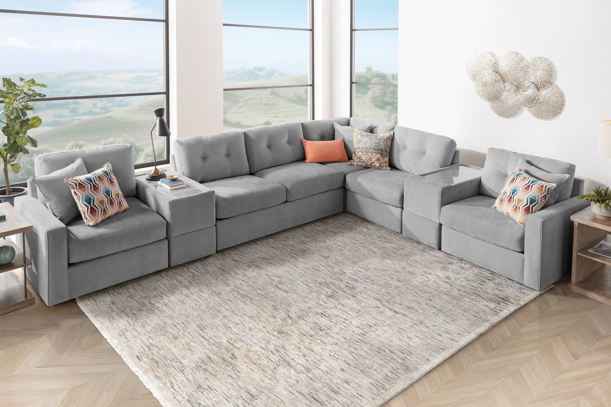 ModularOne Granite 7-Piece Sleeper Sectional with E-Console 2