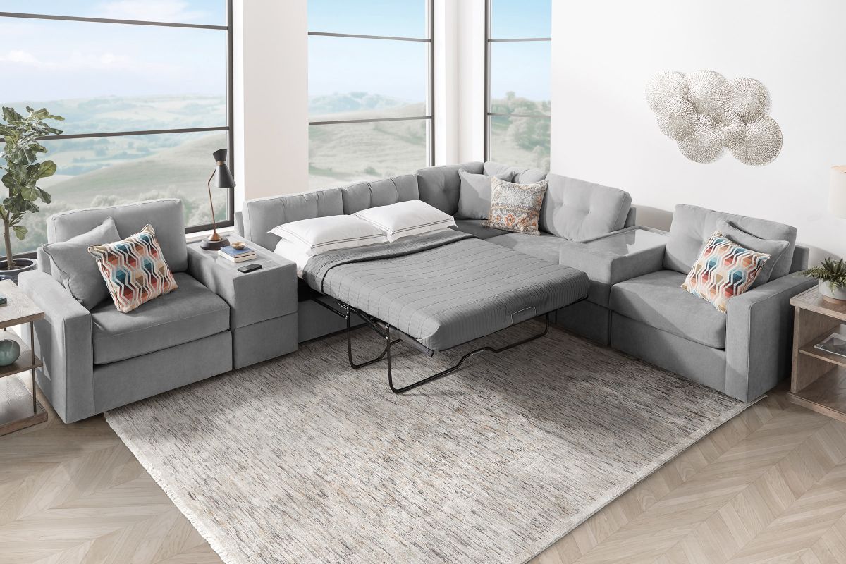 ModularOne Granite 7-Piece Sleeper Sectional with E-Console 7