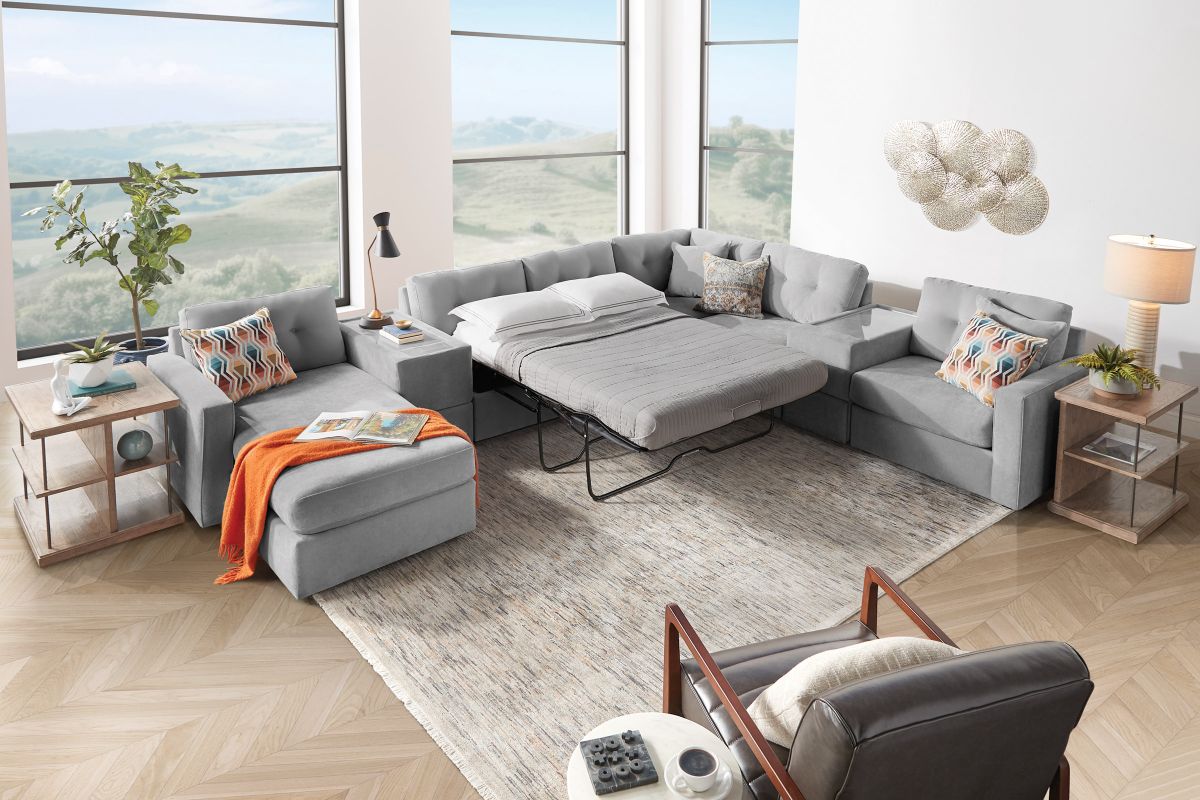 ModularOne Granite 7-Piece Sleeper Sectional with Left Arm Facing Chaise 6