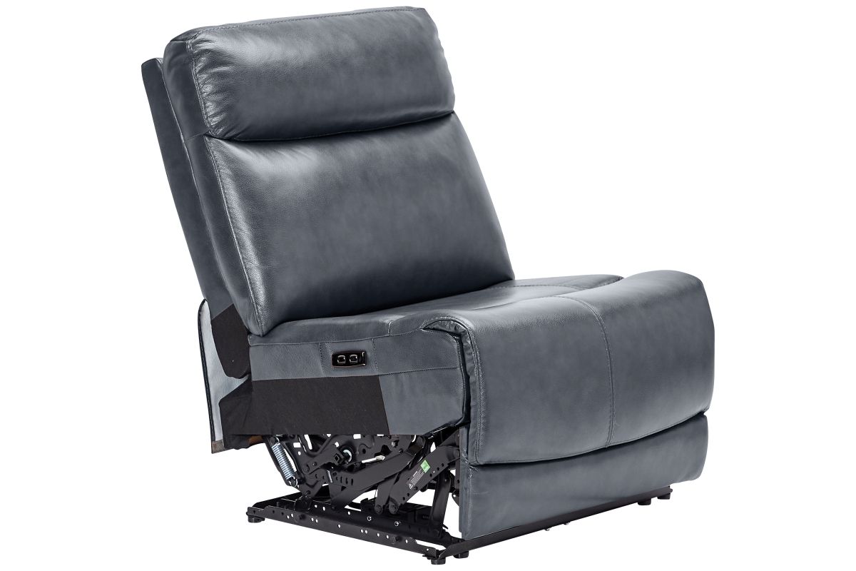 Scorpio Blue 7-Piece Leather Dual Power Reclining Sectional 12