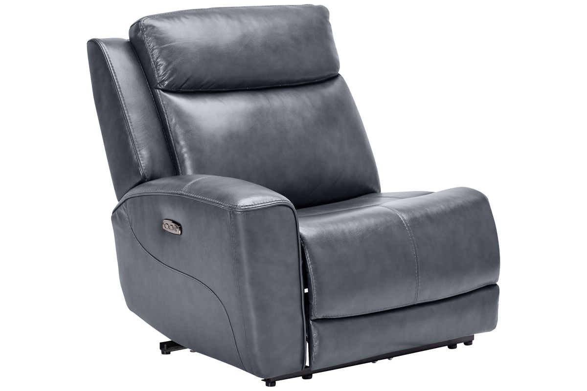 Scorpio Blue 7-Piece Leather Dual Power Reclining Sectional 10