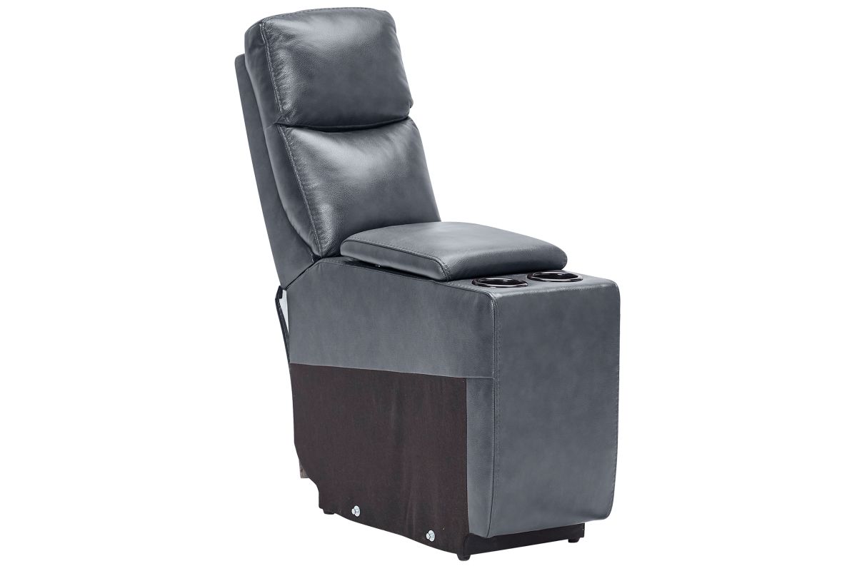 Scorpio Blue 7-Piece Leather Dual Power Reclining Sectional 15