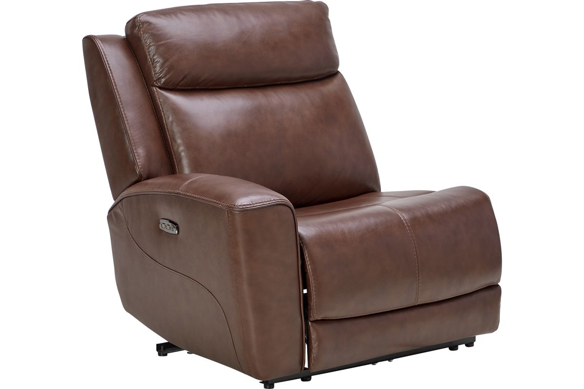 Scorpio Brown 6-Piece Leather Dual Power Reclining Sectional 15